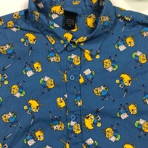 Adventure time Cartoon Network button down shirt